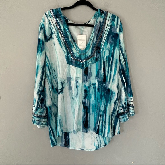 Soft Surroundings Seaglass Tides Tunic L - Picture 2 of 7